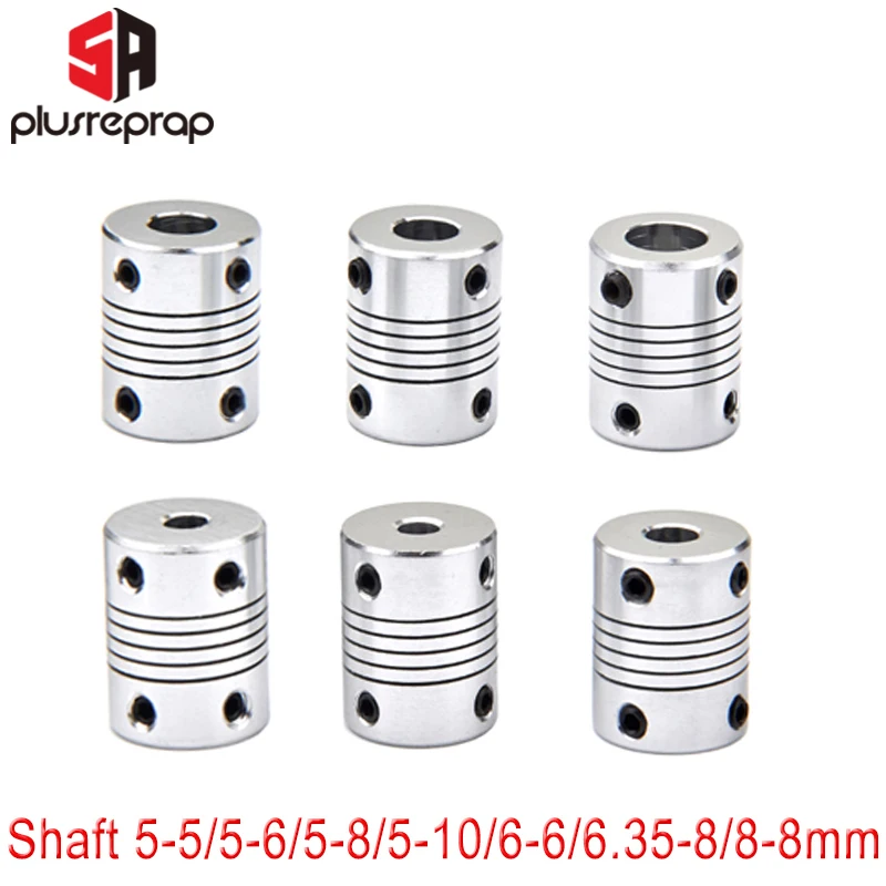 Flexible Coupling Coupler Hole 5mm 6mm 6.35mm 8mm 10mm Shaft Stepper Motor Jaw Coupler with 4 Setscrews 3D Printer Part