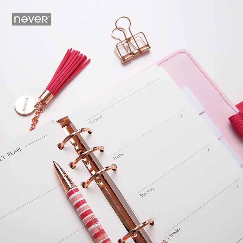 Yiwi Never Stripe Spiral Notebook A6 Personal Daily Planner Organizer Agenda Kawaii Stationery Gift Packing Office & School