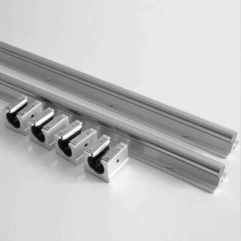 2pcs SBR12 12-200mm linear rail  support round guide rail + 4pcs SBR12UU slide block for cnc For shipping