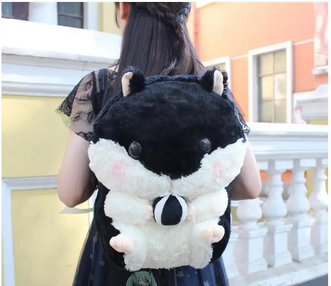 1 piece 3D Hamster mouse plush backpack cute Japanese stuffed rabbit kids toy girls schoolbag 4 colors