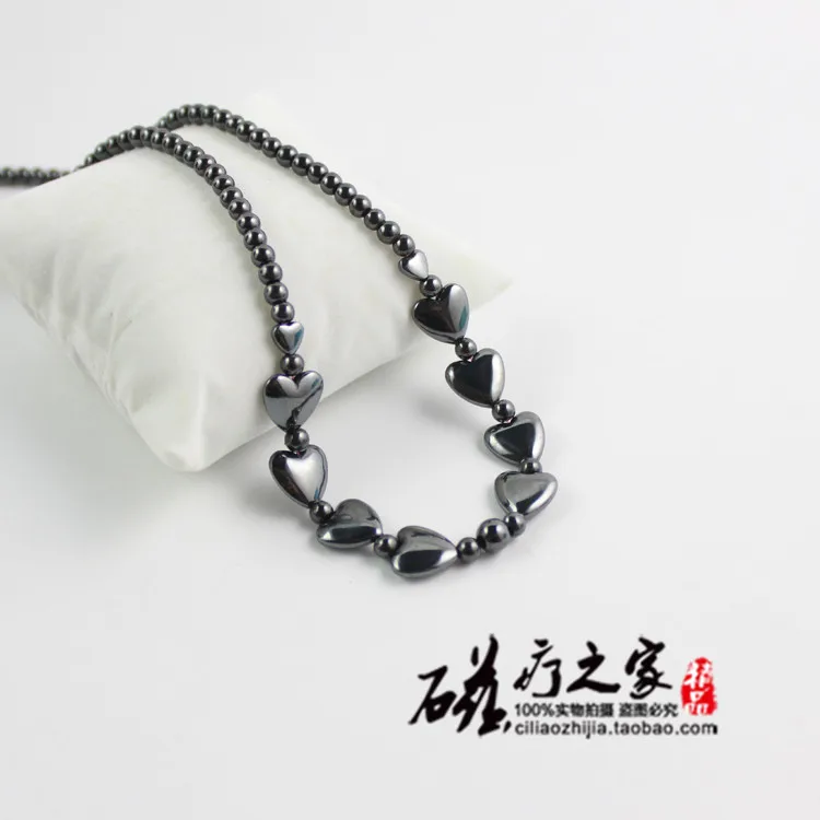 Hematite love heart shape magnetic necklace Beaded Necklace Christmas gift For Women MN1001