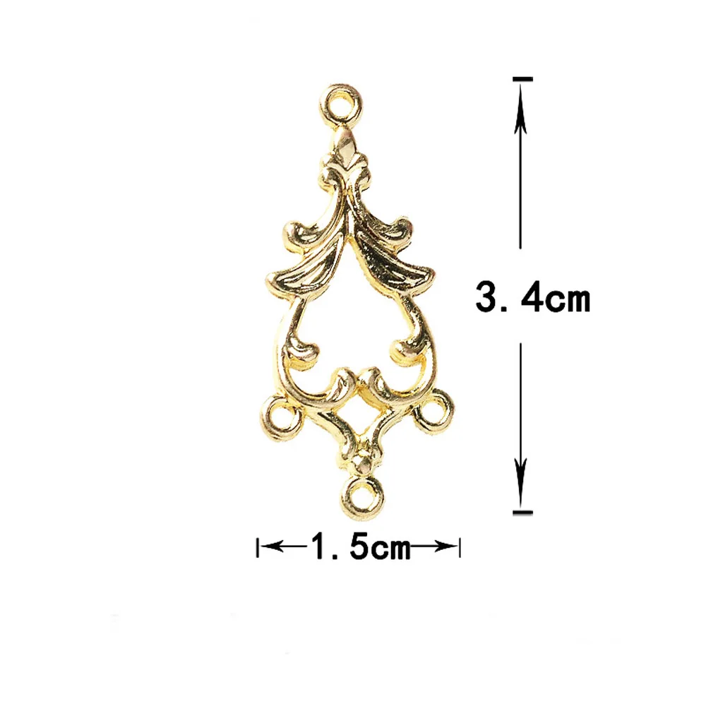 10pcs/lot New Gold Alloy Pendant Buttons Left Right Symmetrical Bridal Hair Earrings Necklaces Jewelry Accessories