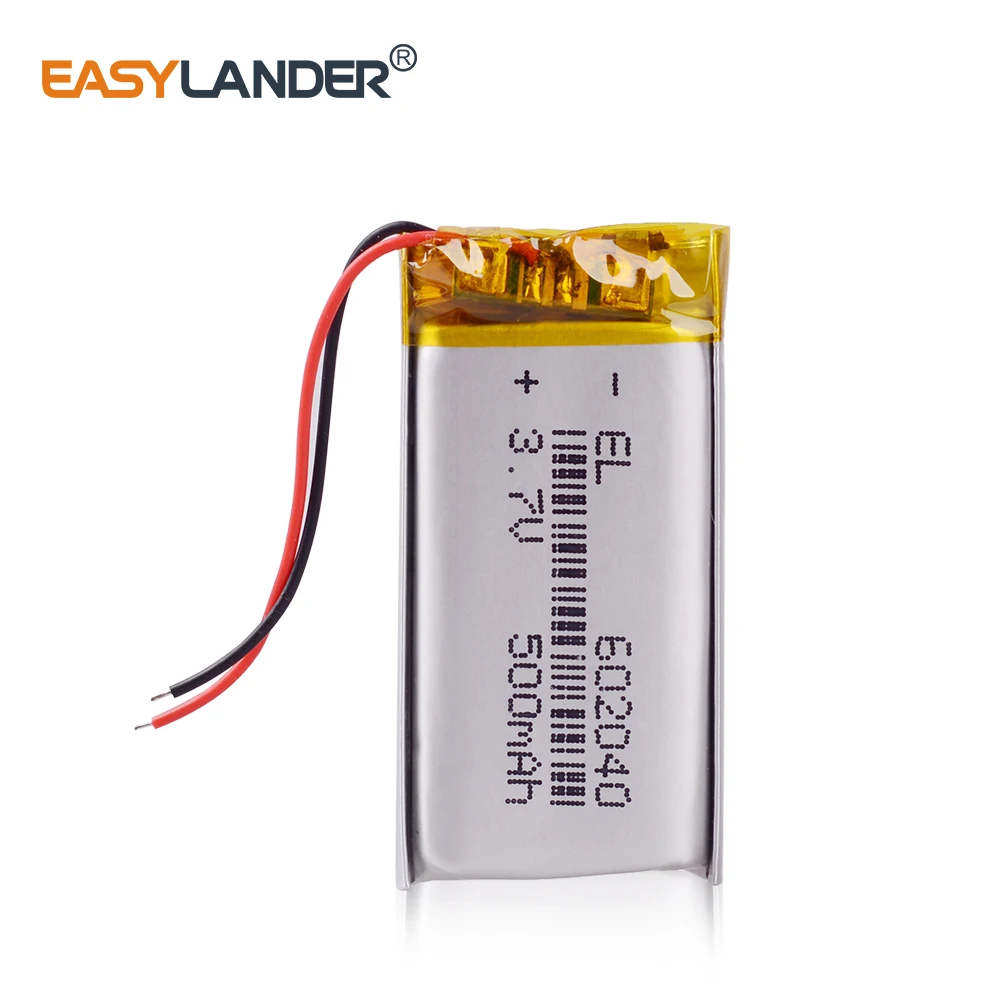 3.7V 500mAh 602040 Lithium Polymer Li-Po ion Rechargeable Battery 062040