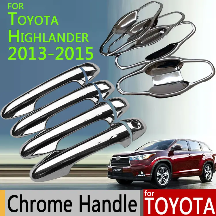 

For Toyota Highlander 2014 2015 2016 Luxurious Chrome Door Handle Car Covers Accessories Car Stickers Car Styling Kluger GX XU50