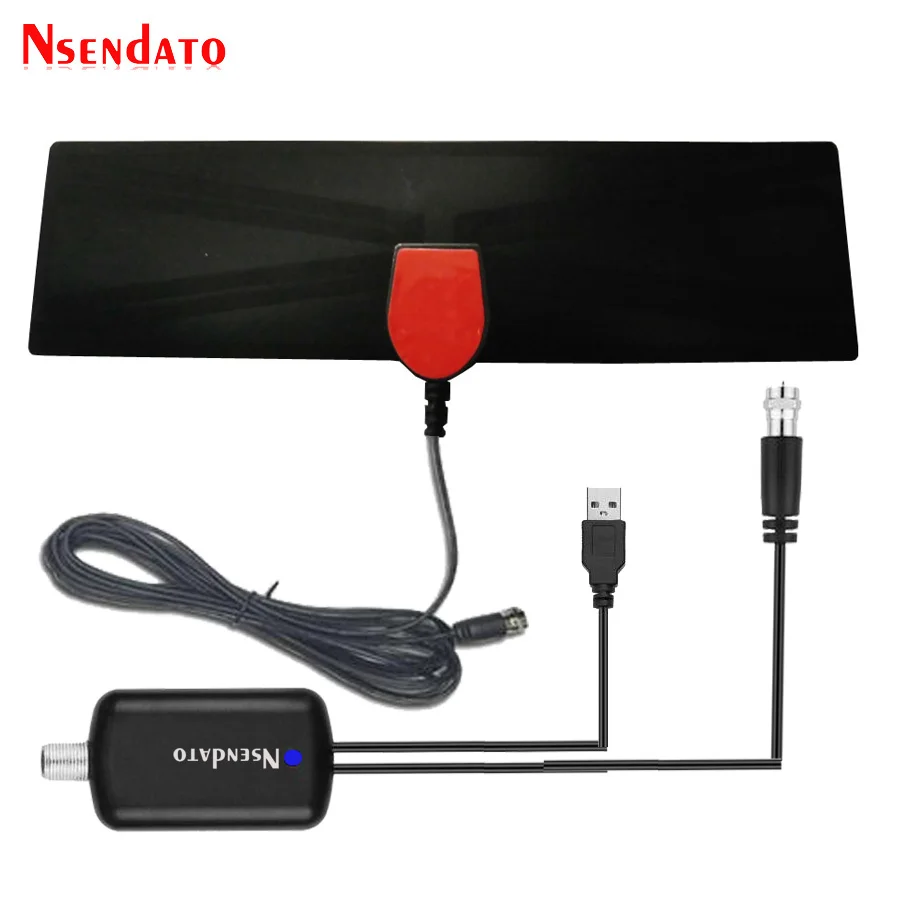 

470-862MHz HDTV Digital Indoor& Outdoor Ultra Thin TV Antenna FM/VHF/UHF Receiver with Amplified Signal Booster Reception