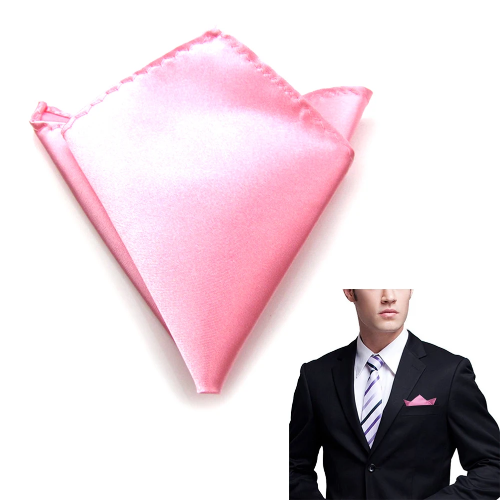 Men Satin Solid Color Plain Suits Pocket Square 2019 Hot Fashion Silk 22*22CM Wedding Party Handkerchief For Men Black Red Blue