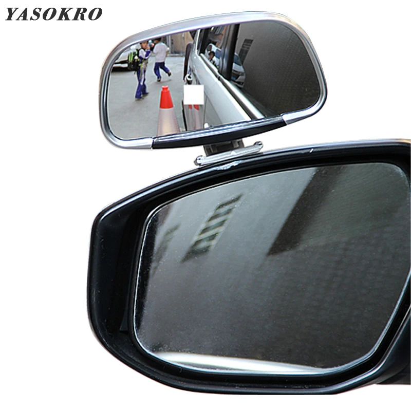 YASOKRO Car Blind Spot Mirror 360 Degree Rotation Adjustable Rear View Mirror Wide Angle Lens for Parking Auxiliary Mirror