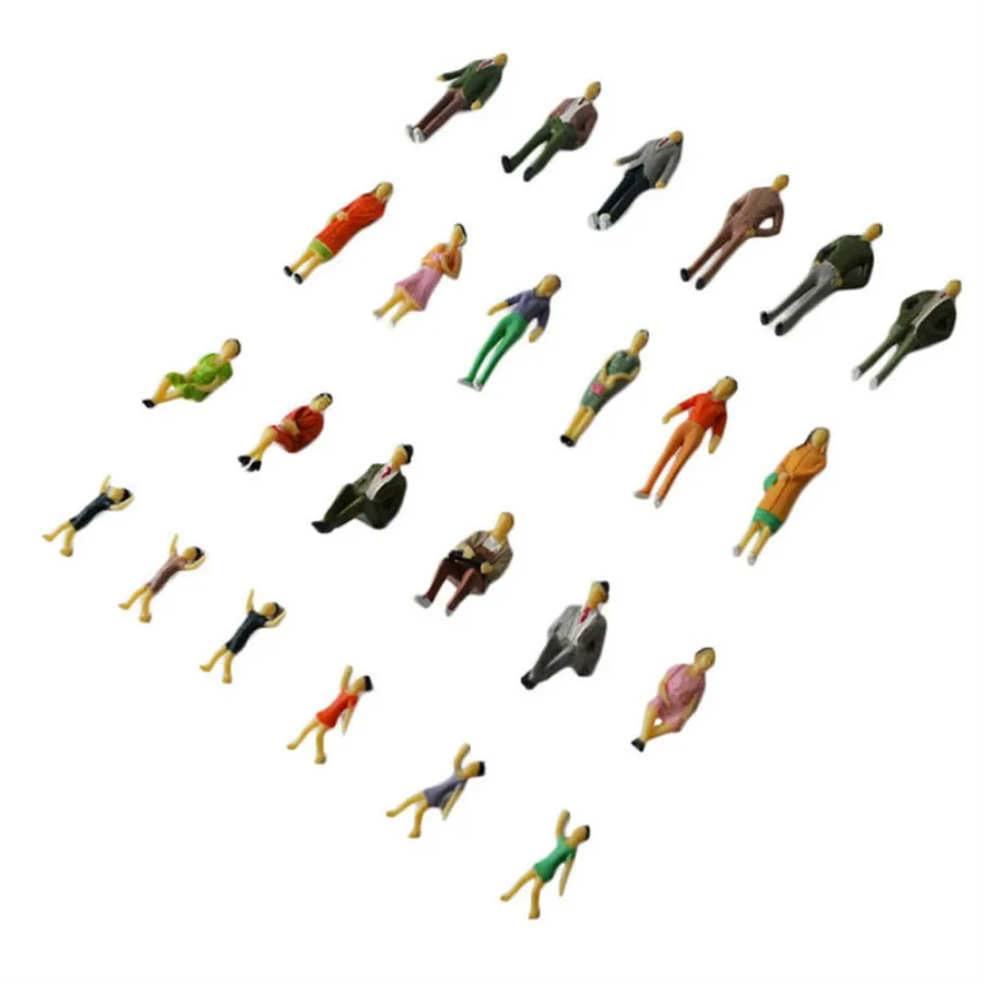 30pcs Train Scene Layout Passenger People Figures Painted Model 1:43 O Scale