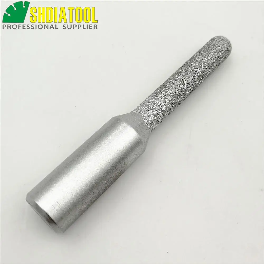 SHDIATOOL No.3 Diameter 8mm Vacuum Brazed Diamond Router Bits With 1/2" Shank For Granite Marble Router Cutter Stone Edge profie