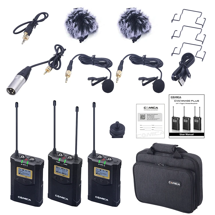 

COMICA CVM-WM100 PLUS UHF 48-Channels Mono/Stereo Can Real-Time Monitoring Wireless Microphone