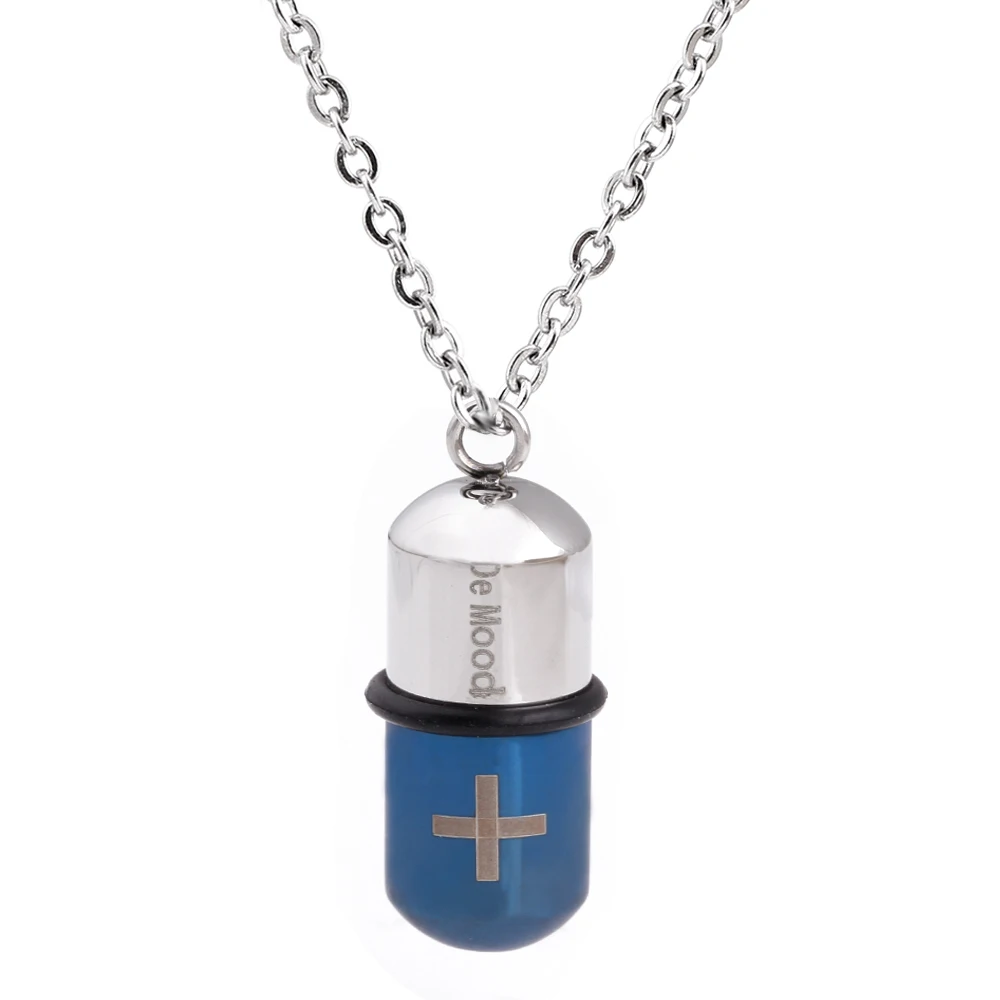 Wholesale Urn Pendant Necklace Stainless Steel Cylinder Pill Case Cremation Lovers Memorial Couples keepsake Jewelry