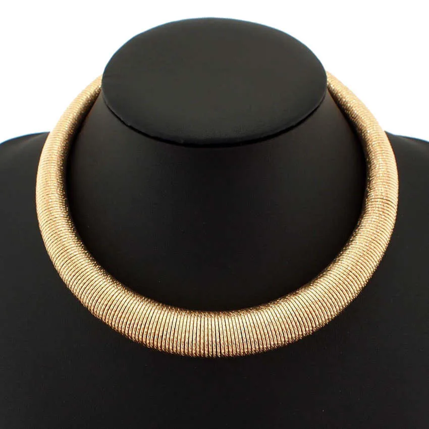 UKEN Women Chunky Metal Torques Collar Chokers Necklaces Fashion Jewelry Punk Accessories Statement Necklace Wholesale Gift