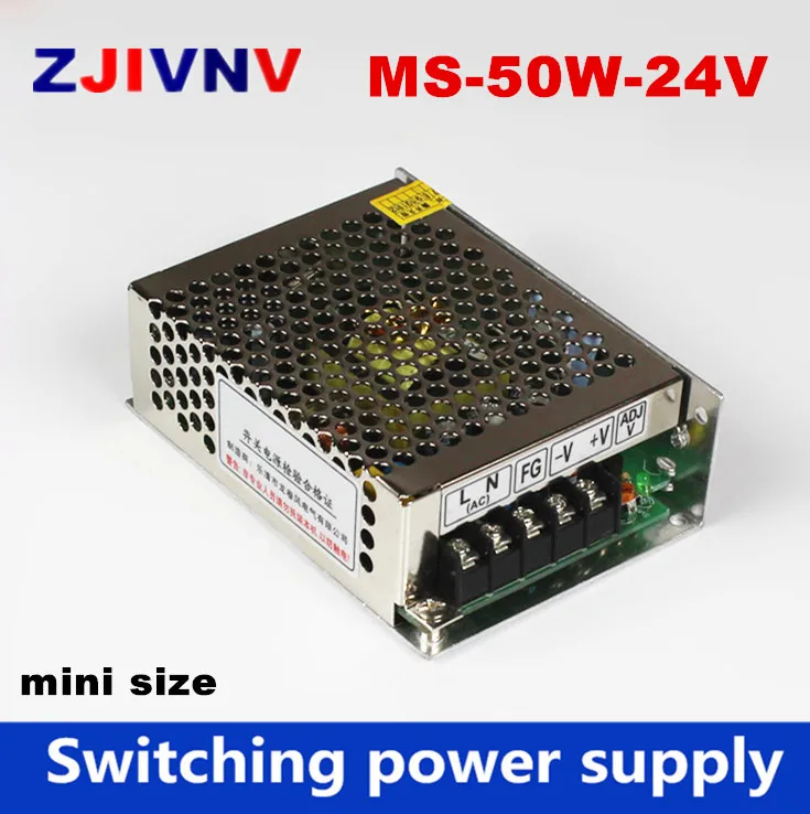 24V 2A 50W Mini size Switching Power Supply Transformer 110-264V AC to DC 24V output for LED Strip light /CCTV (MS-50-24)