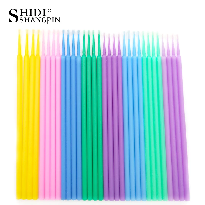 100pcs/tasche Durable Micro Einweg Wimpern Verlängerung Make-up Pinsel Individuelle Applikatoren Mascara Entfernen Werkzeuge Tupfer