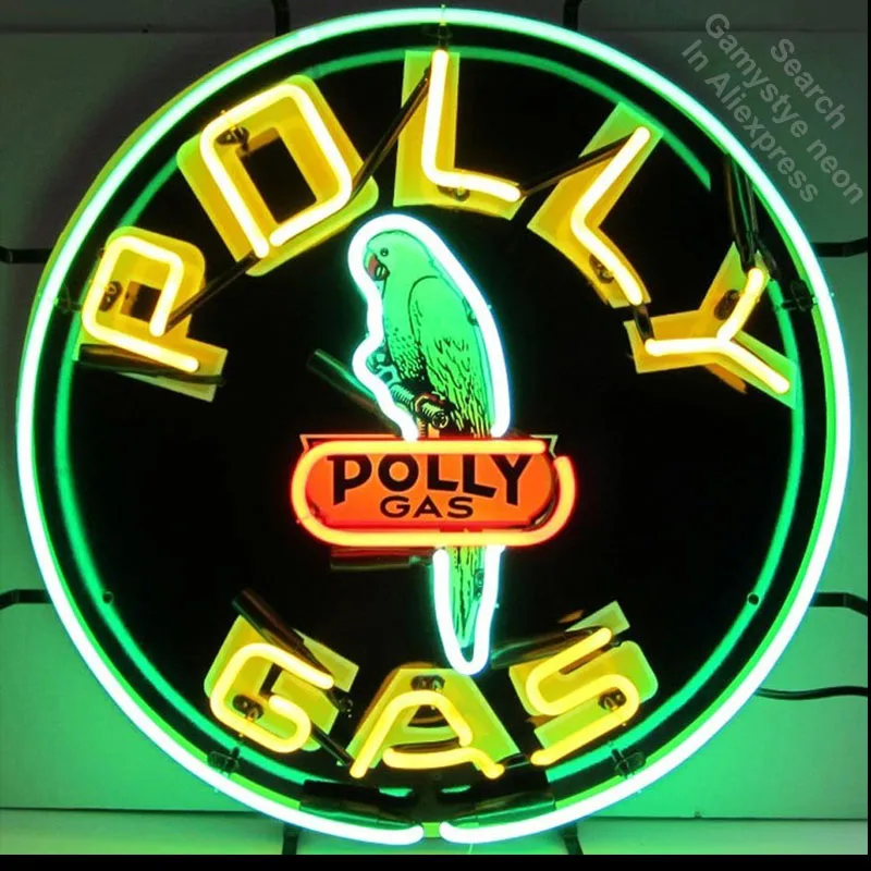 Neon Signs for Polly Gas Handcrafted Neon Bulbs Glass Tube Decorate Gas oil Station Print LOGO Garage Advertise dropshipping