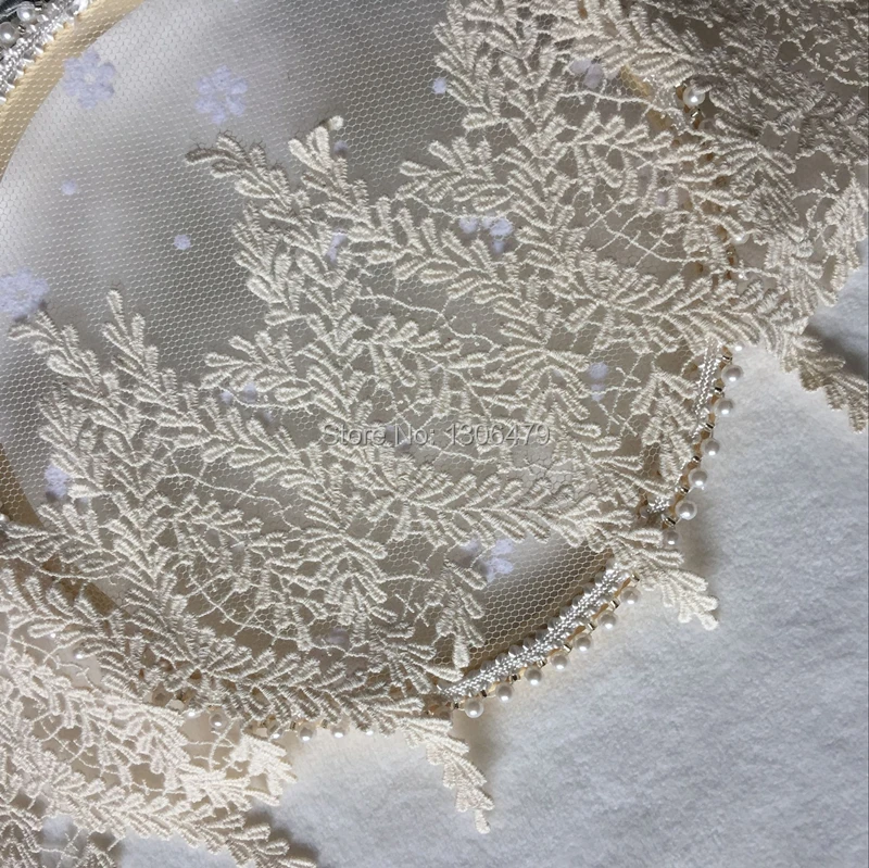 Wasserlöslicher Stickerei-Baumwollspitzenstoff, Beige und Weiß, DIY-Kleidungszubehör, 3 Yards, Breite 13 cm, RS1008 – Detail 4