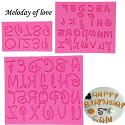 1Pcs DIY Letter and number Silicone Mold Fondant Mould cake decorating tools Flexible Baking Mold T1273