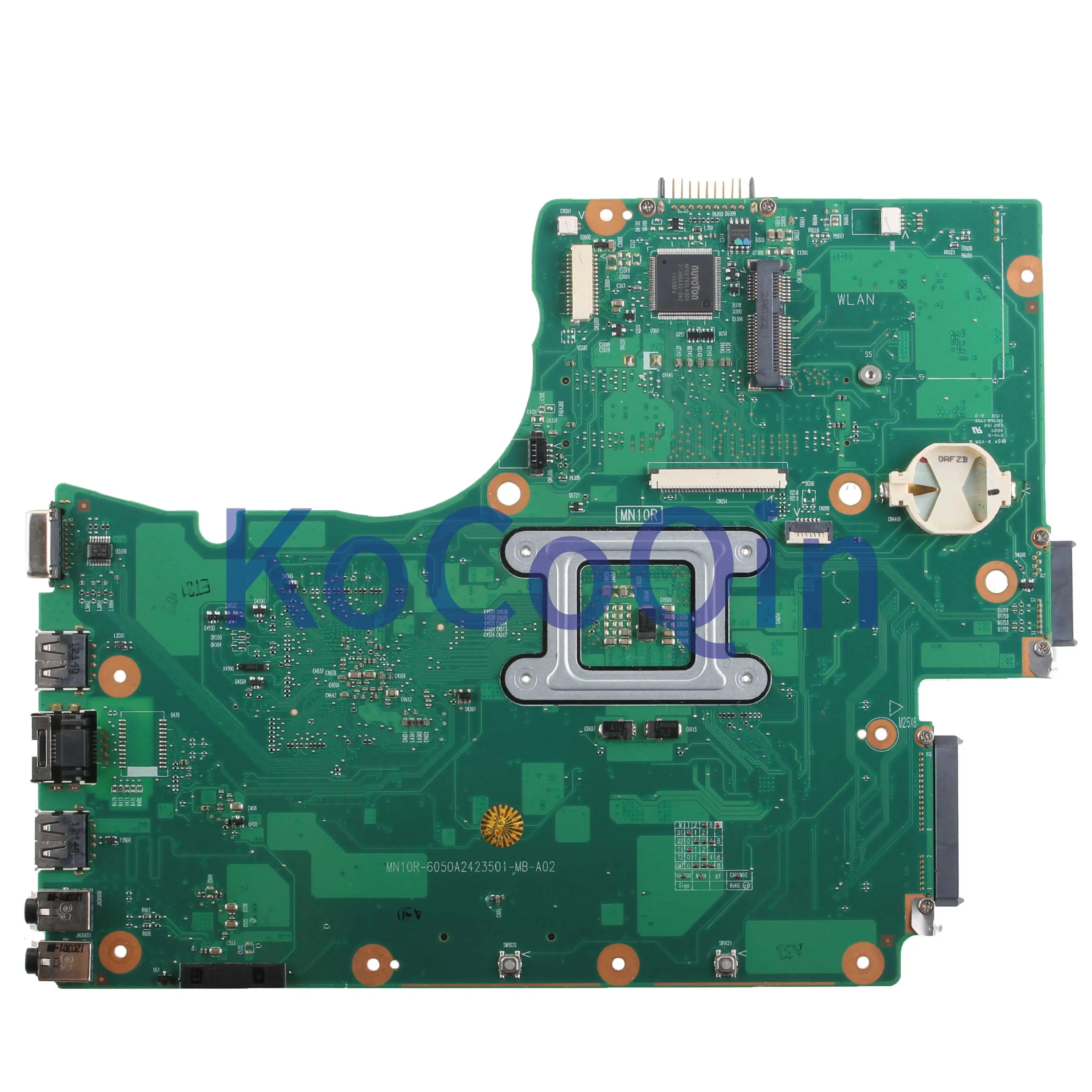 KoCoQin Laptop motherboard For TOSHIBA Satellite C650 C655 HM65 Mainboard 6050A2423501-MB-A02 V000225140