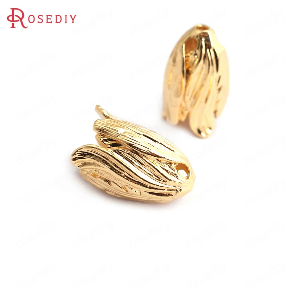 (B100)6 pieces Diameter 10mm Height 15mm High Quality Gold Color Brass Beads Caps Diy Accessories Jewelry Findings