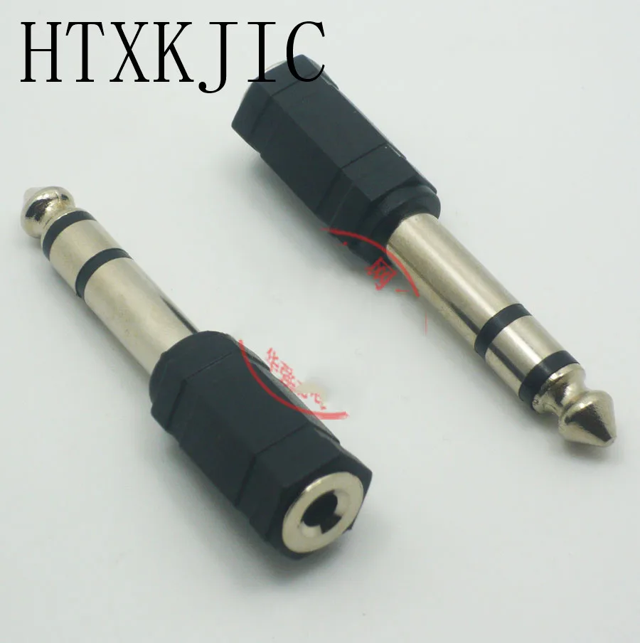 

6.35mm to 3.5mm Audio Stereo jack converts 6.35 6.5 to 3.5 mm Microphone Plug Connector Sound Mixer for Guitar Bass Chromatic