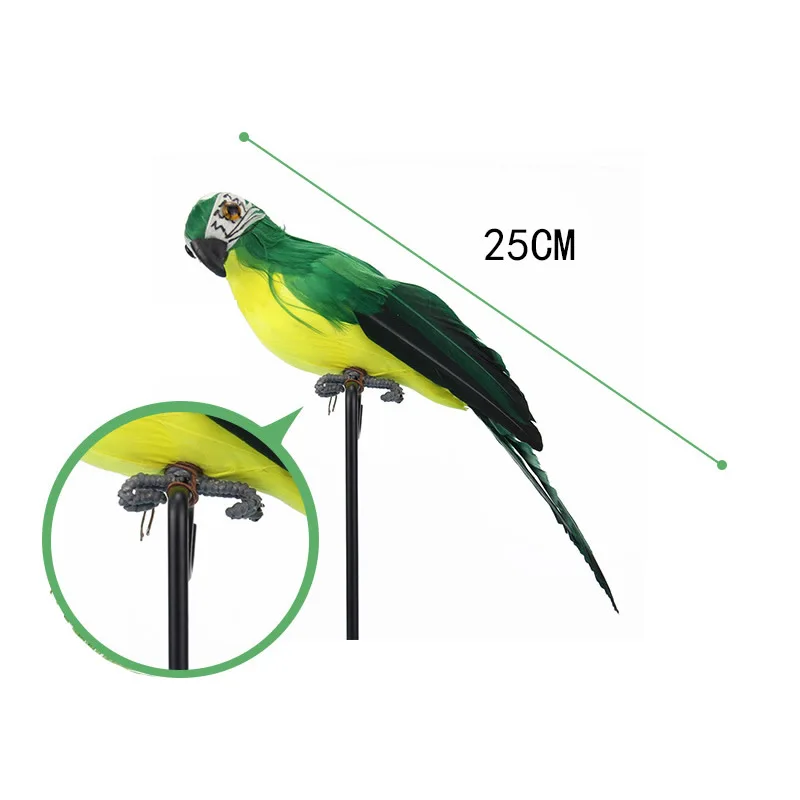 1pcs 25cm Parrot Artificial Feather Color Macaw Decoration Ornament Craft Foam Simulated Birds Home Garden Party Wedding Decor