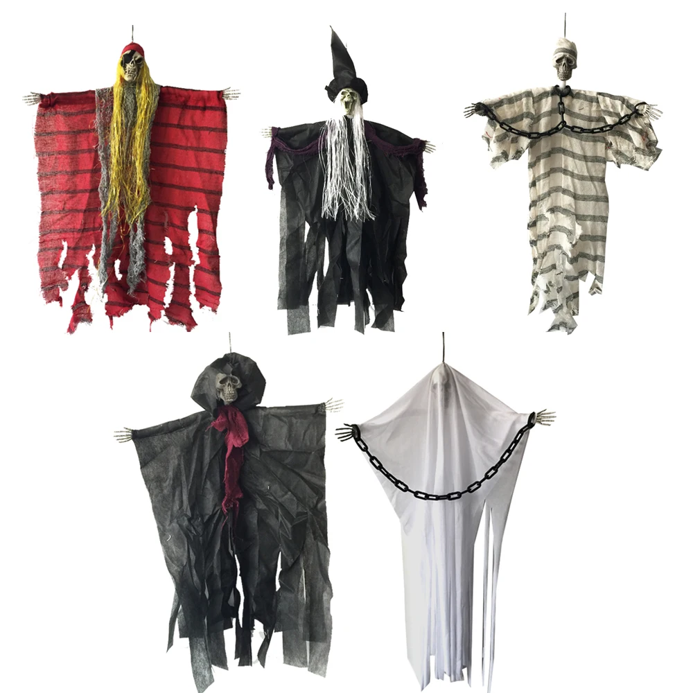 24 inch 60cm Halloween Hanging Pirate Witch Prisoner Reaper Ghost Haunted House Escape Horror Halloween Decorations