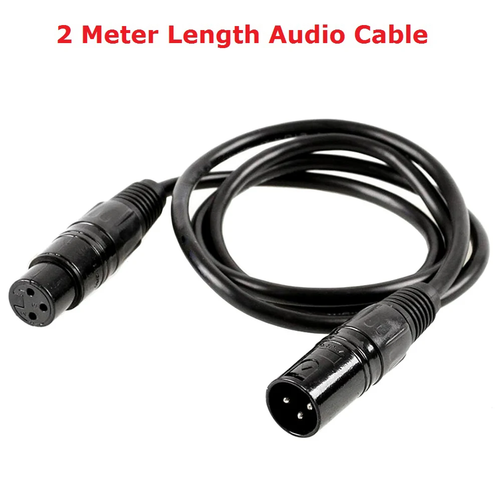 Cable de Audio de 2 metros de longitud, Cable de micrófono DMX, luz de escenario, Cable Par LED para amplificadores DMX, luz de discoteca, luz de cabeza móvil