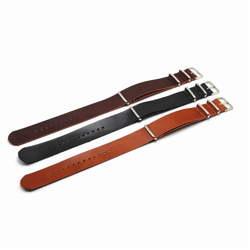 Retro Watchbands 18mm 20mm 22mm 24mm Leather Watch Strap Replacement PU Leather Bracelet Black Brown Watch Band