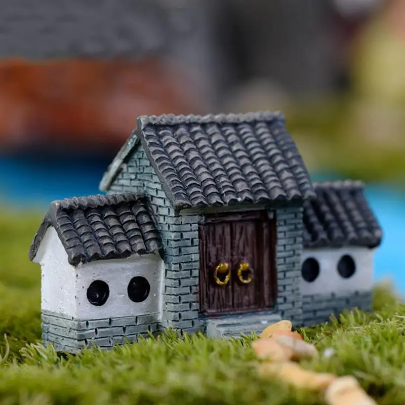 1 Pcs Ancient House Archway Micro Landscape Mini Old City Gate Resin DIY Ornaments Crafts Bonsai Fairy Garden Supplies