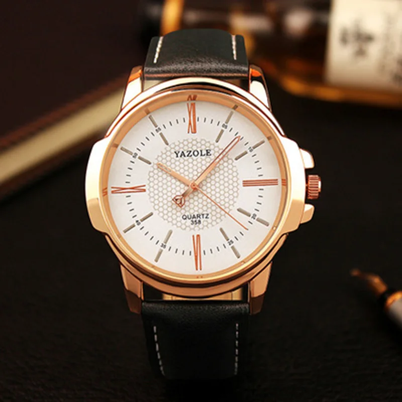 YAZOLE Top Brand Luxury Men's Watch Fashion Leather Men's Watches Men Watch Men Quartz Clock relogio masculino reloj hombre