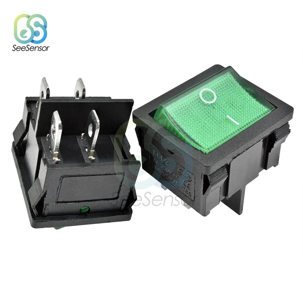 5pcs KCD5 Rocker Switch 6A 250VAC/ 15A 250VAC ON-OFF 2 Position 4 Pins ON-OFF-ON 6 Pins Electrical Equipment Power Switch