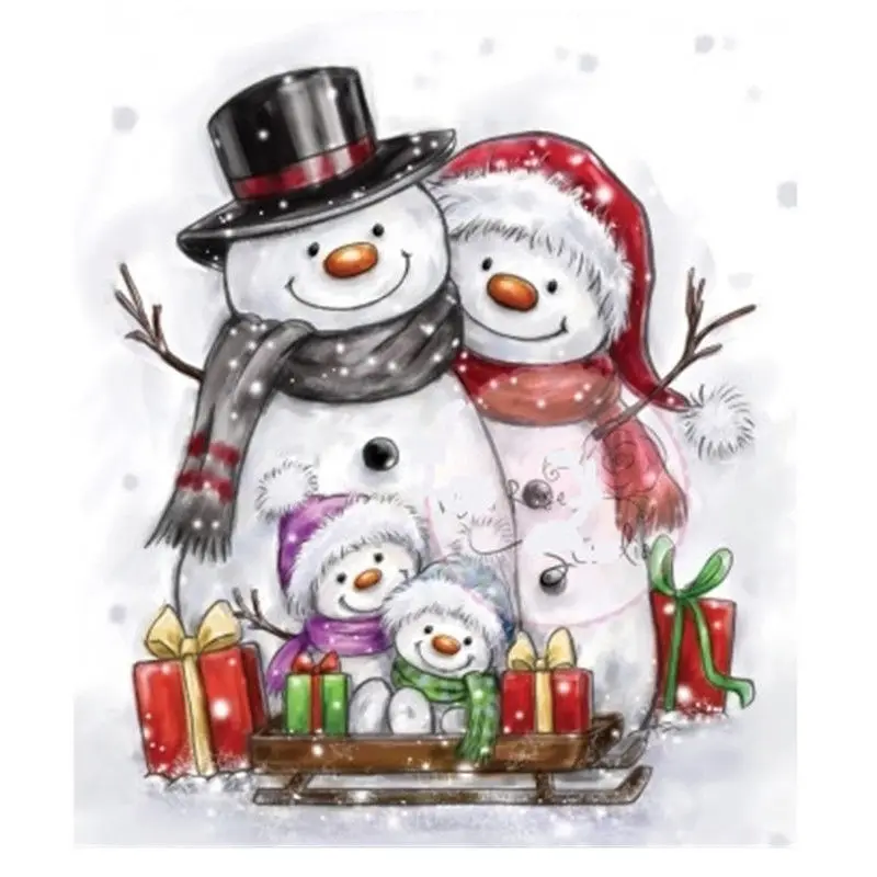 The Snowman Family Transparent Clear Pattern Stamps for DIY Scrapbooking, Card Making, Kids Christmas Fun Decoration Supplies