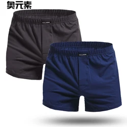 Boxer Shorts de algodão sexy masculino, troncos masculinos, pijamas domésticos, cuecas de alta qualidade, roupas íntimas de marca, calças plus size, 2 peças por lote