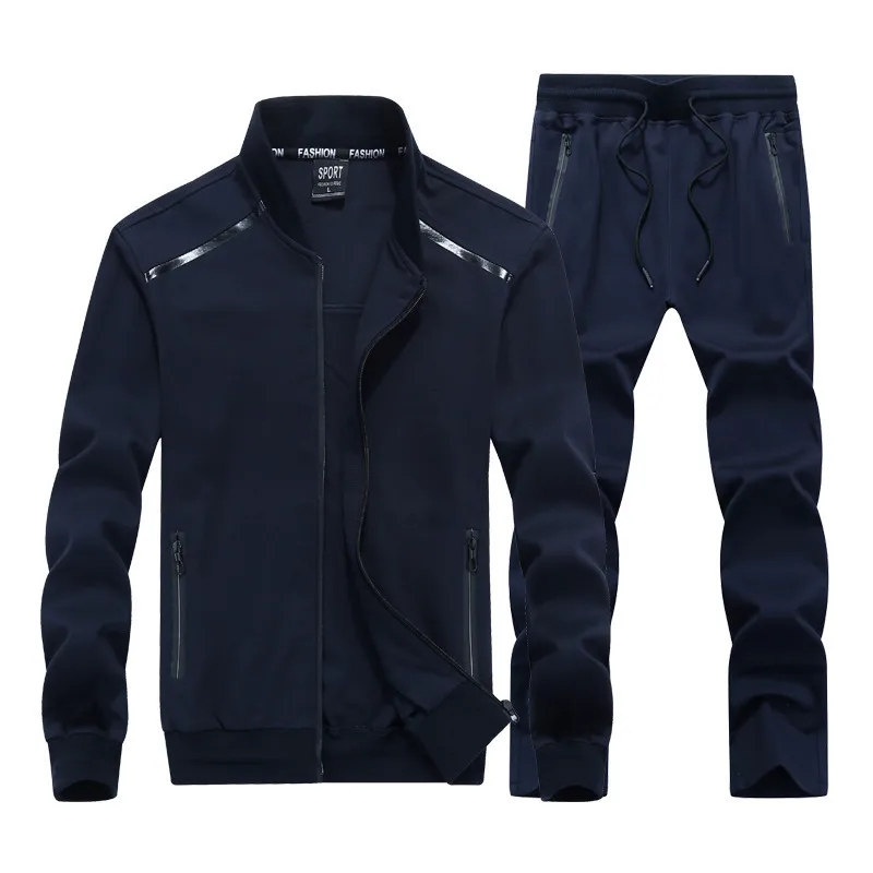 New Men\'s Tracksuits Male Sportswear Set Spring Autumn Casual Suits Jacket+Pants High Quality Plus Size L-9XL