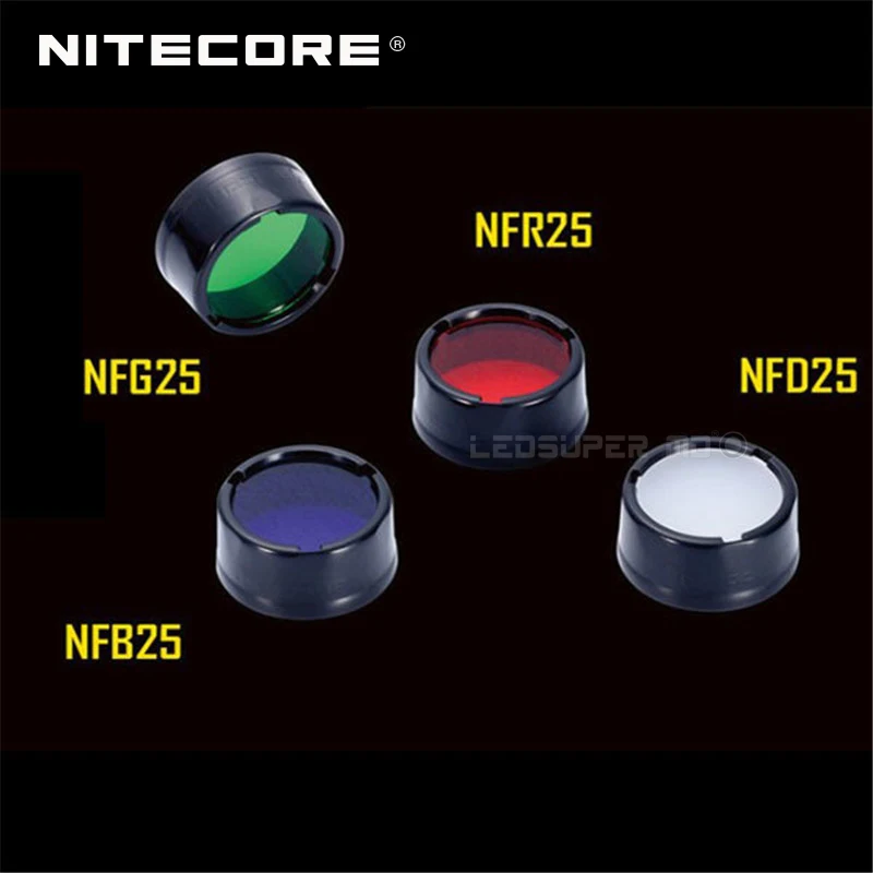 Nitecore NFR25 NFB25 NFG25 NFD25 wielokolorowy filtr latarki 25.4MM nadaje się do latarki z głowicą 25.4MM