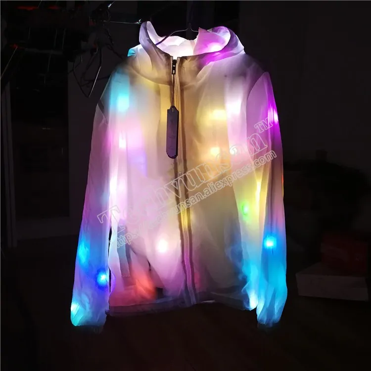 

free shipping LED lamp Luminescence Sunscreen Noctilucent clothes Bar Male and female same style perform Costume clothing