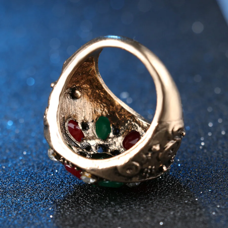 2018 New Fashion Jewelry Cheap Wholesale Vintage Bohemian Style Gold Color Rings For Women Lovely Gift