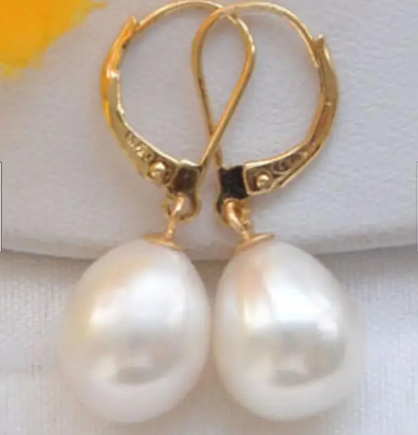 AAA 13X11MM white pearl earrings