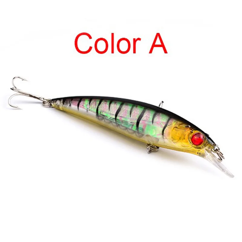 KMRESA 1 Uds pececillo flotante 11cm 13,4g señuelo de pesca láser cebo Artificial duro ojos 3D pesca Wobblers Crankbait