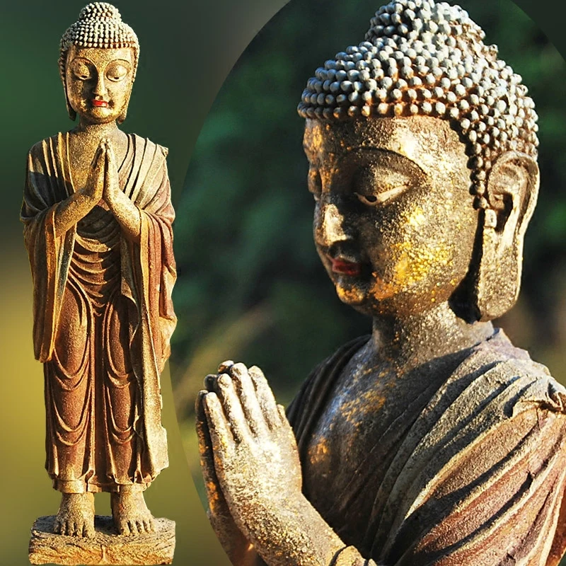 

Buddha Statue Sakyamuni Statue Pharmacist Buddha Resin Crafts Zen Antique Ornaments Buddhist Supplies Holiday Gifts