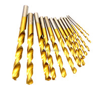 13pc Drill Bit 1.5mm to 6.5mm Metric Straight Shank Wood Drills Set High Speed Steel Twist Drill Bit Wood Metal Hole Cutter Tool