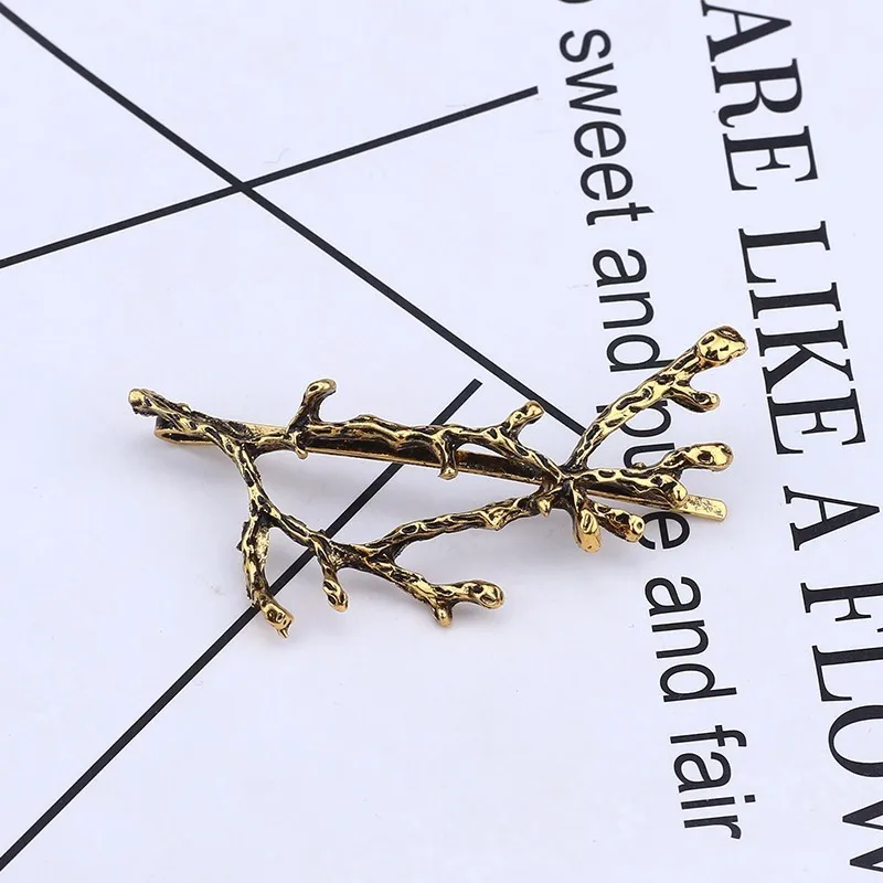 Trendy Plant Hairpin Clip For Women Vintage Tree Branches Enamel Wedding Hair Jewelry Accessories Metal Tiara Drop Shipping