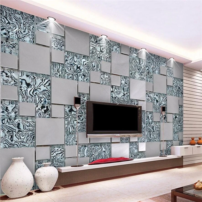 beibehang Custom wallpaper 3d mural business fashion square metal corporate image background wall living room bedroom wallpaper