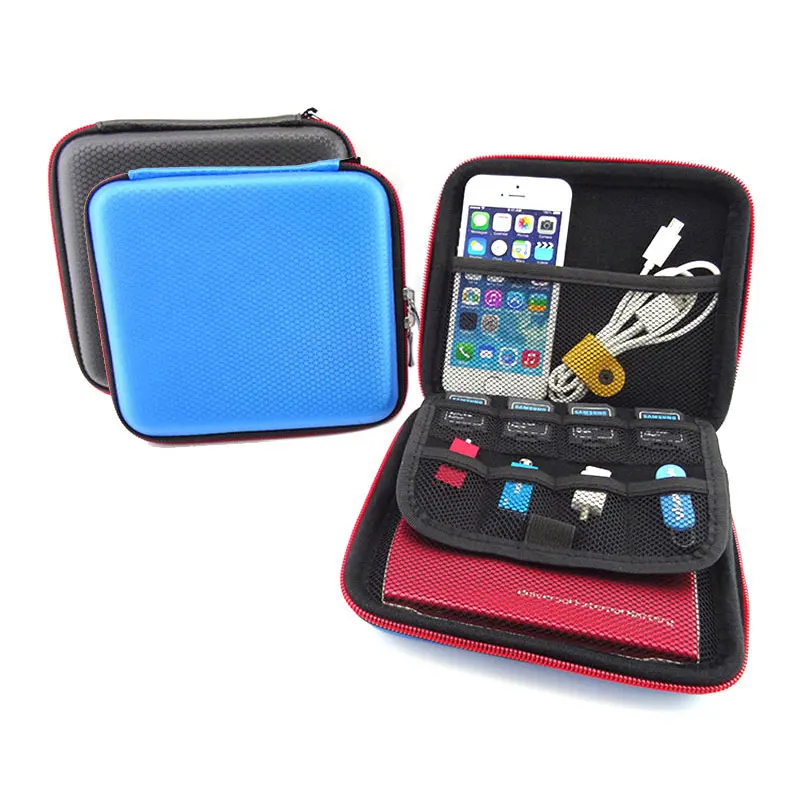 

Portable Square Storage Bag Organizer for Hard Drive, HDD Bag, Power Bank, U Disk, Charger, Mini Gadget Pocket