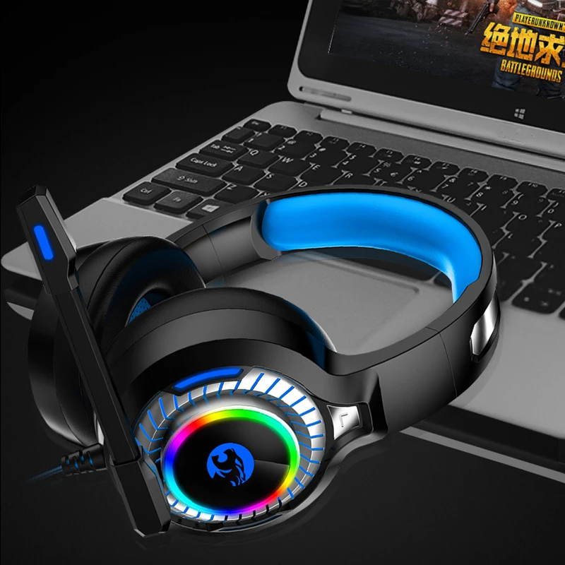 Fone de ouvido supra-auricular com som surround 7.1, cancelamento de ruído, microfone, luz led rgb, para jogos, xbox one, ps4, pc