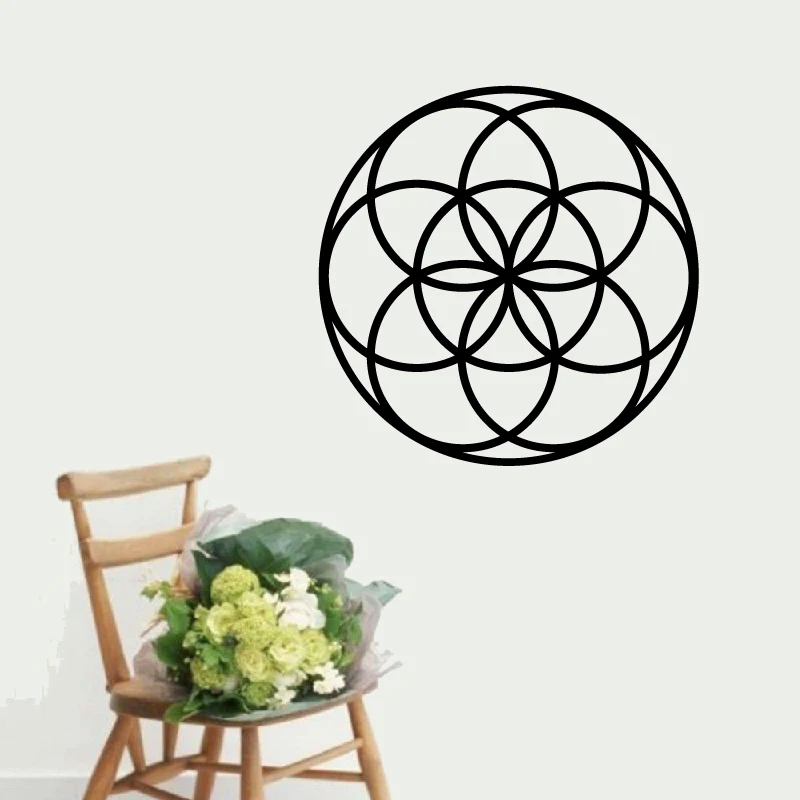 بذور الحياة الروحية الجدار ملصق مائي الهندسة المقدسة ملصق فينيل على شكل هندسي مجردة الشارات الرئيسية ديكورات للحائط