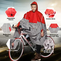 QIAN-chubasquero Impermeable para hombre y mujer, Poncho de lluvia para exteriores, mochila de diseño reflectante para ciclismo, escalada, senderismo y viajes