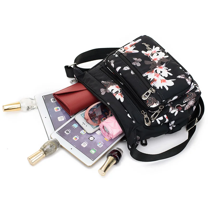 2021 nuove borse firmate donna Flower Butterfly stampato borse A tracolla in Nylon impermeabile borsa A tracolla retrò Sac A Main Bolsos