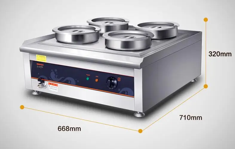 stainless steel warm keeping soup stove machine electric 28L 4pot heat stove chinese Preservation Furnace for sale