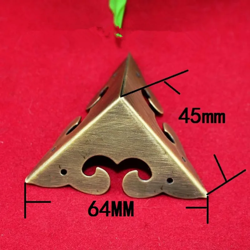 1PC Brass Corners,Luggage Case Box Brackets Decorative Corner For Furniture Decoration Triangular Corners,Bronze Tone 45mm